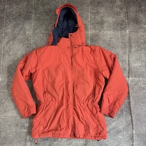 Women's L.L Bean Red Insulated Penobscot Parka Hooded Puffer Coat Jacket Sz M